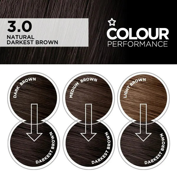 Superdrug Natural Darkest Brown hair dye (British brand)