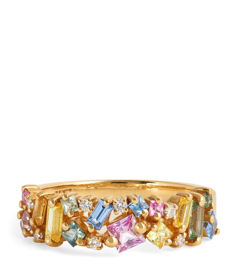 Suzanne Kalan pastel sapphire and diamond half band ring, UK version