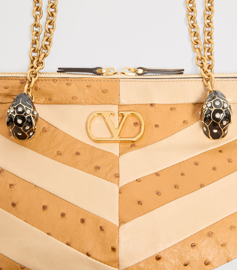 Valentino Garavani ostrich leather Panthea tote bag, UK version