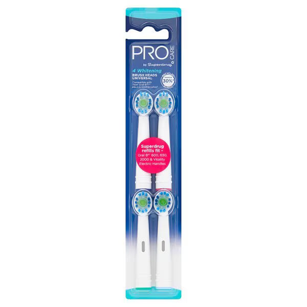 Superdrug ProCare Whitening Toothbrush Heads x4 pack (British brand)