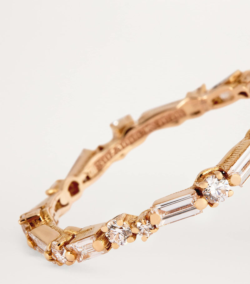 Suzanne Kalan rose gold eternity ring with diamonds, imported from the UK