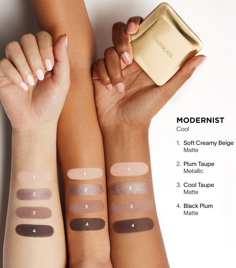 Hourglass eyeshadow palette with matte, satin, shimmer finishes 4 x 1g - British product