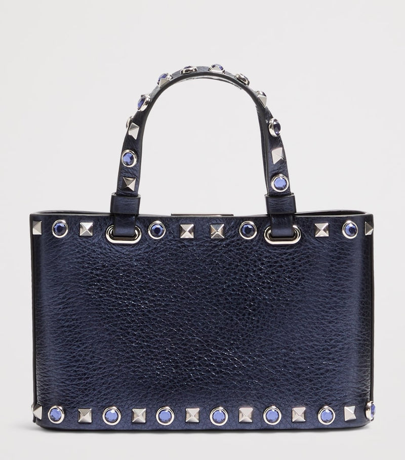Valentino Garavani Rockstud tote bag leather with chain strap (British brand)