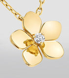 Graff yellow gold diamond mini wild flower pendant necklace (British brand)