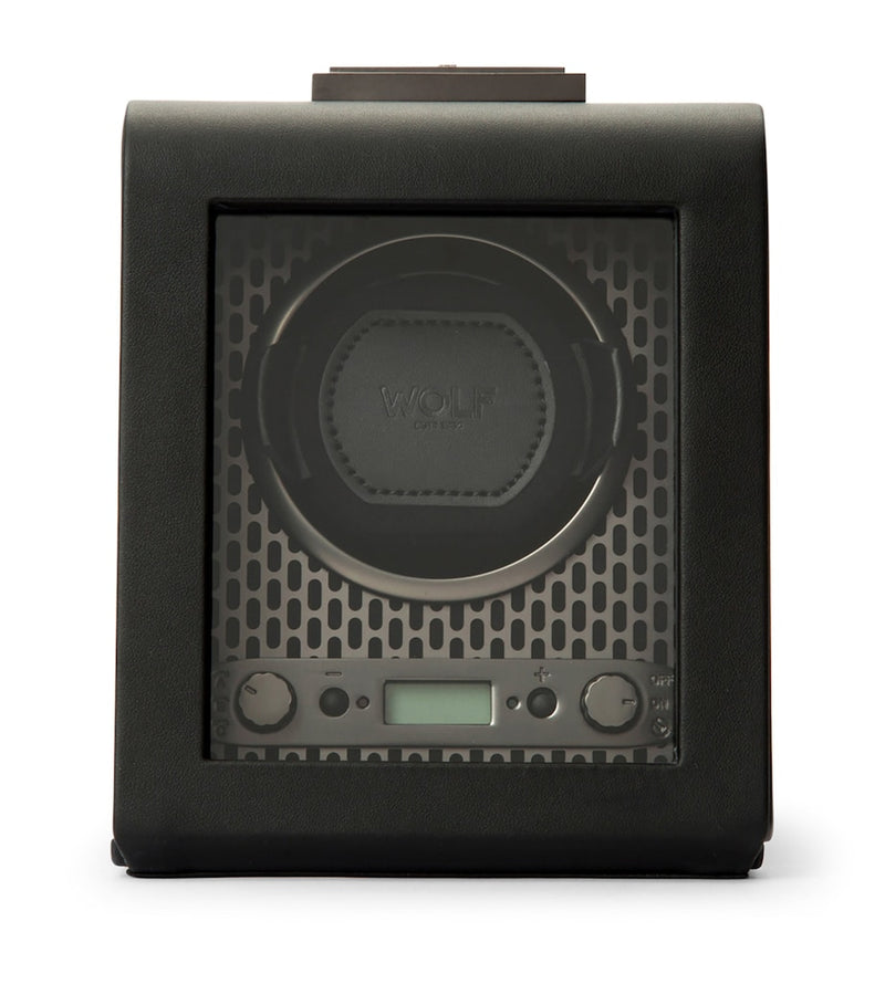 WOLF Axis single watch winder in vegan leather, UK version
