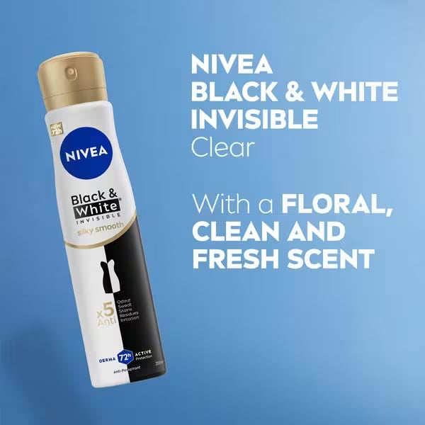 Nivea Black & White anti-perspirant spray 250ml, imported from the UK