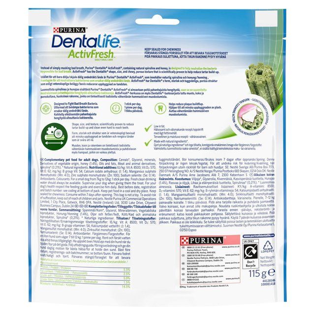 Dentalife ActivFresh Small Dental Chicken Dog Chews 115g