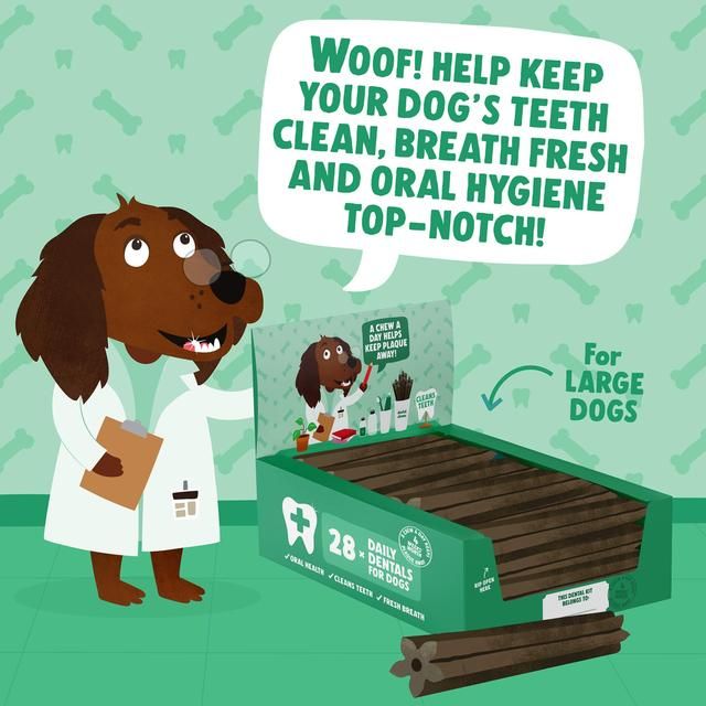 Denzel's Daily Dentals Large Dog Peanut Butter Peppermint & Parsley   28 x 30g