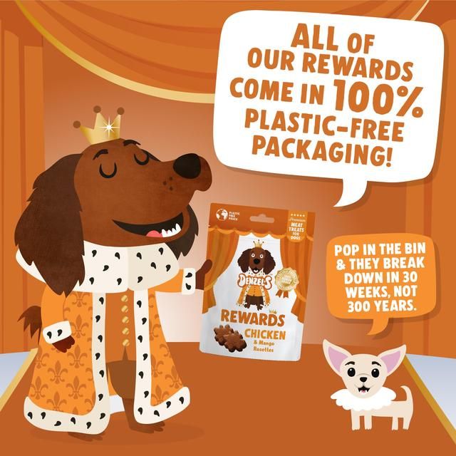 Denzel's Meaty Rewards Chicken & Mango Rosettes Dog Treats 70g