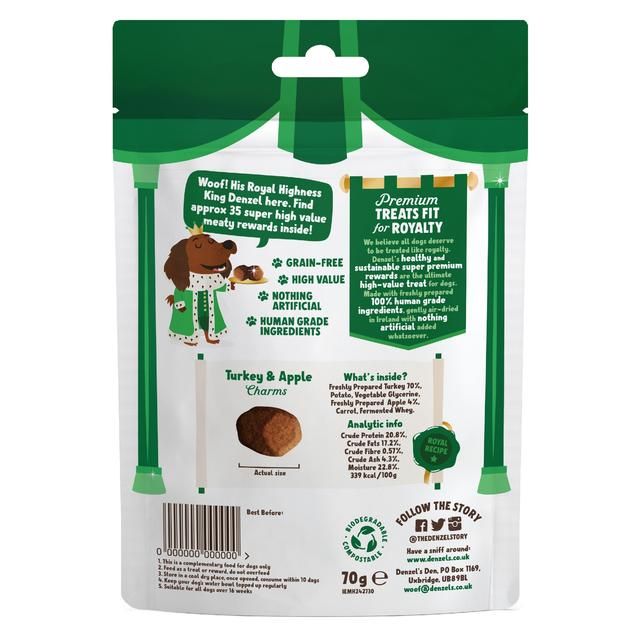 Denzel's Premium Rewards Turkey & Apple Charms   70g