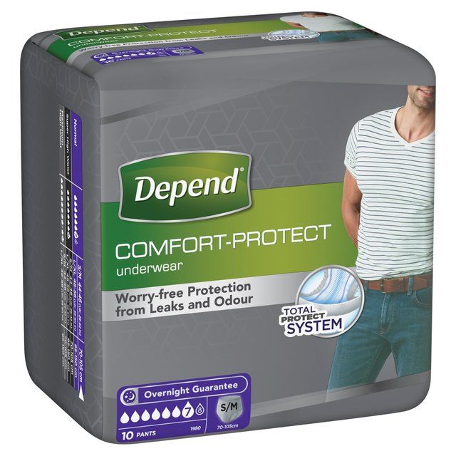Depend Comfort Protect S/M Incontinence Pants Men 10 per pack