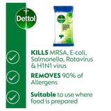 Dettol Antibacterial Biodegradable Lime Multi Surface Cleansing Wipes 72 per pack