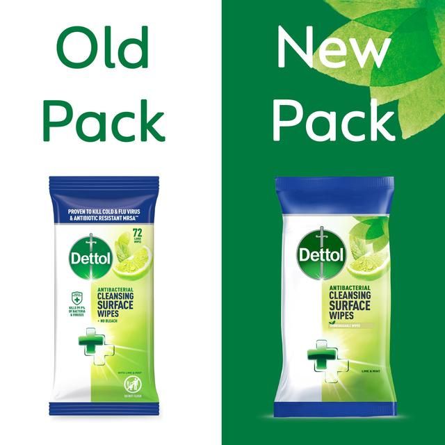 Dettol Antibacterial Multipurpose Lime & Mint Wipes   3 x 110 per pack