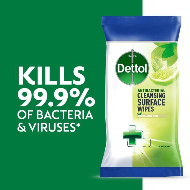Dettol Antibacterial Multipurpose Lime & Mint Wipes   3 x 110 per pack