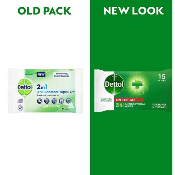 Dettol On the Go Hands and Surface Antibacterial Wipes 15s