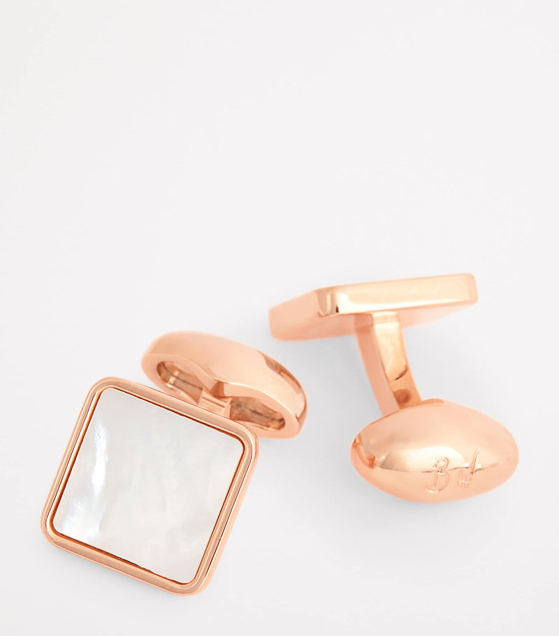 Babette Wasserman rose gold-plated key stone cufflinks, imported from the UK