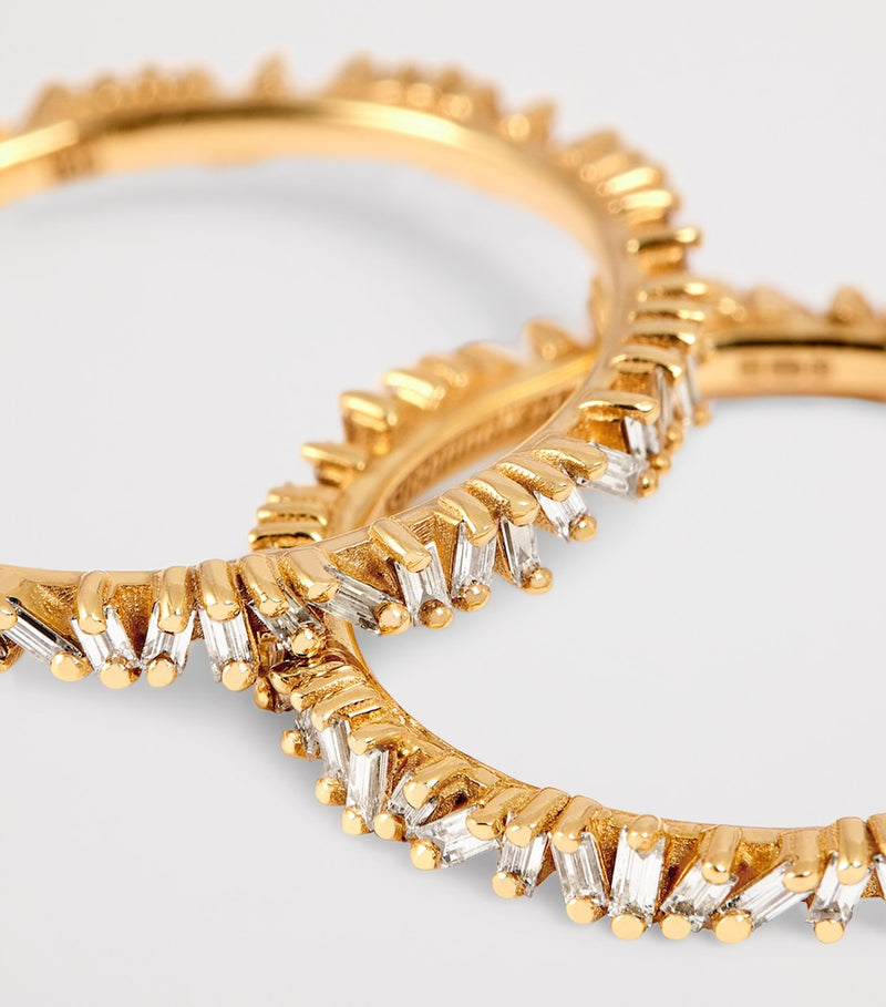 Suzanne Kalan yellow gold and diamond tech ring jackets size 8.5 (British brand)