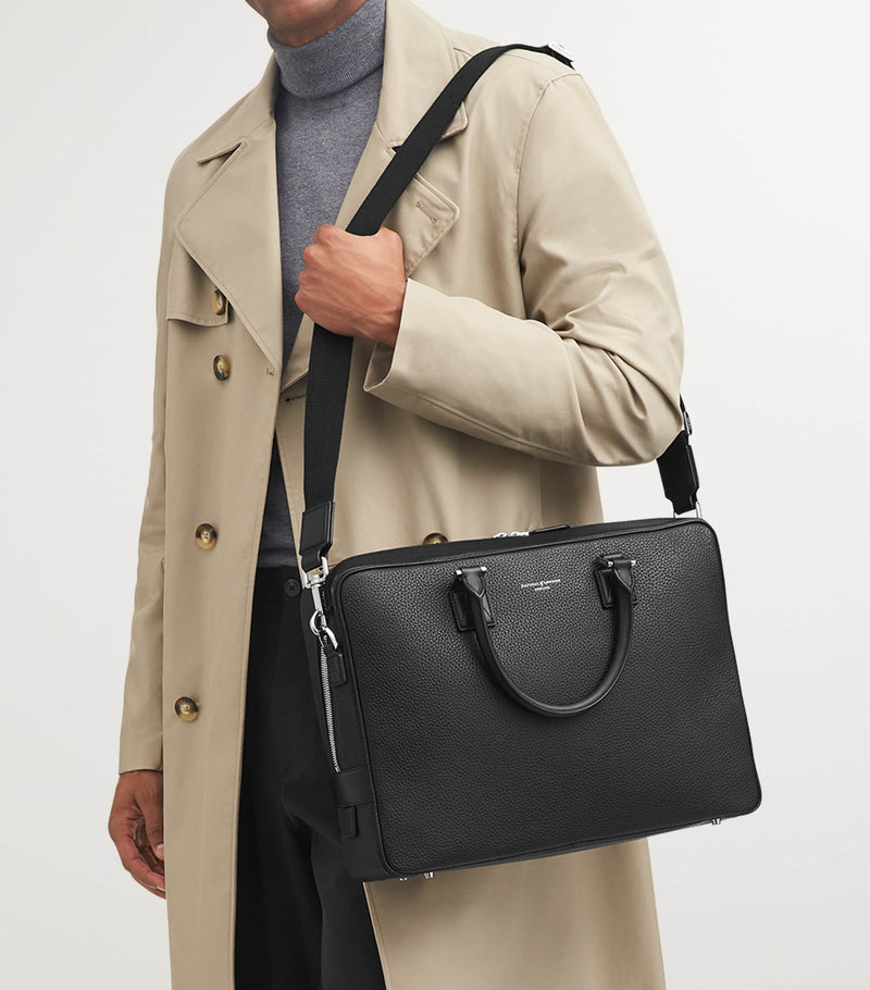 Aspinal of London Mount Street Leather Briefcase Bag (British brand)