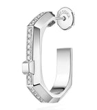 Messika Modernist white gold diamond hoop earring, imported from the UK