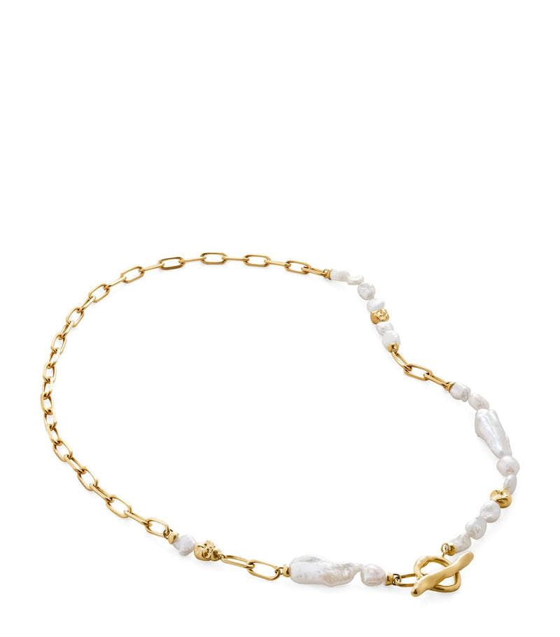 Monica Vinader gold vermeil keshi pearl necklace - British product