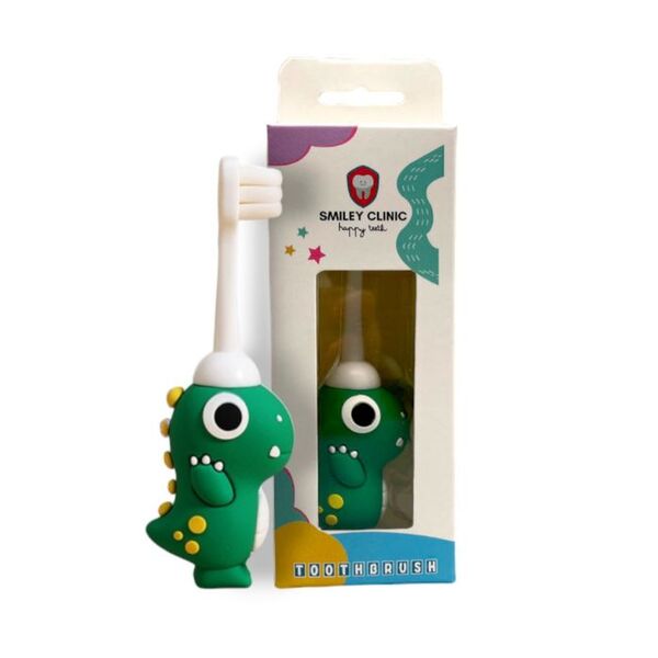 Smiley Clinic Kids Dinosaur Toothbrush Forest Green (British brand)