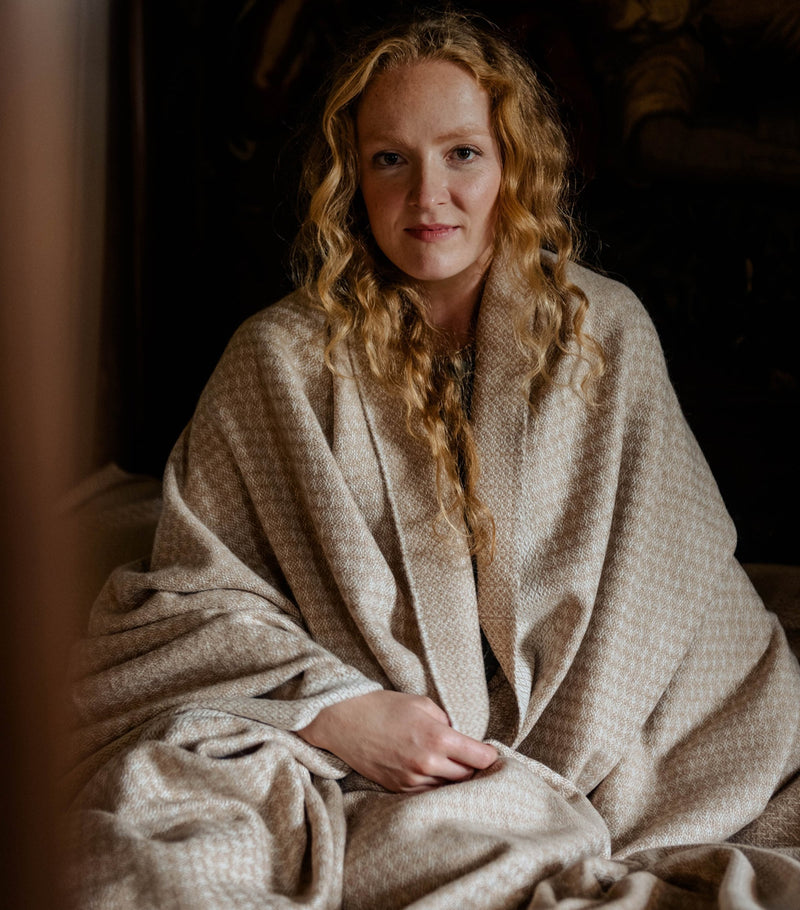 Araminta Campbell Willow throw 150cm x 300cm - British product