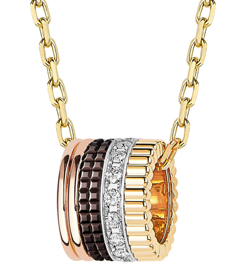 Boucheron large mixed gold diamond Quatre necklace - British product