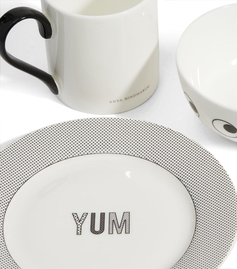Anya Hindmarch ceramic Eye design mug, bowl and plate set - British product