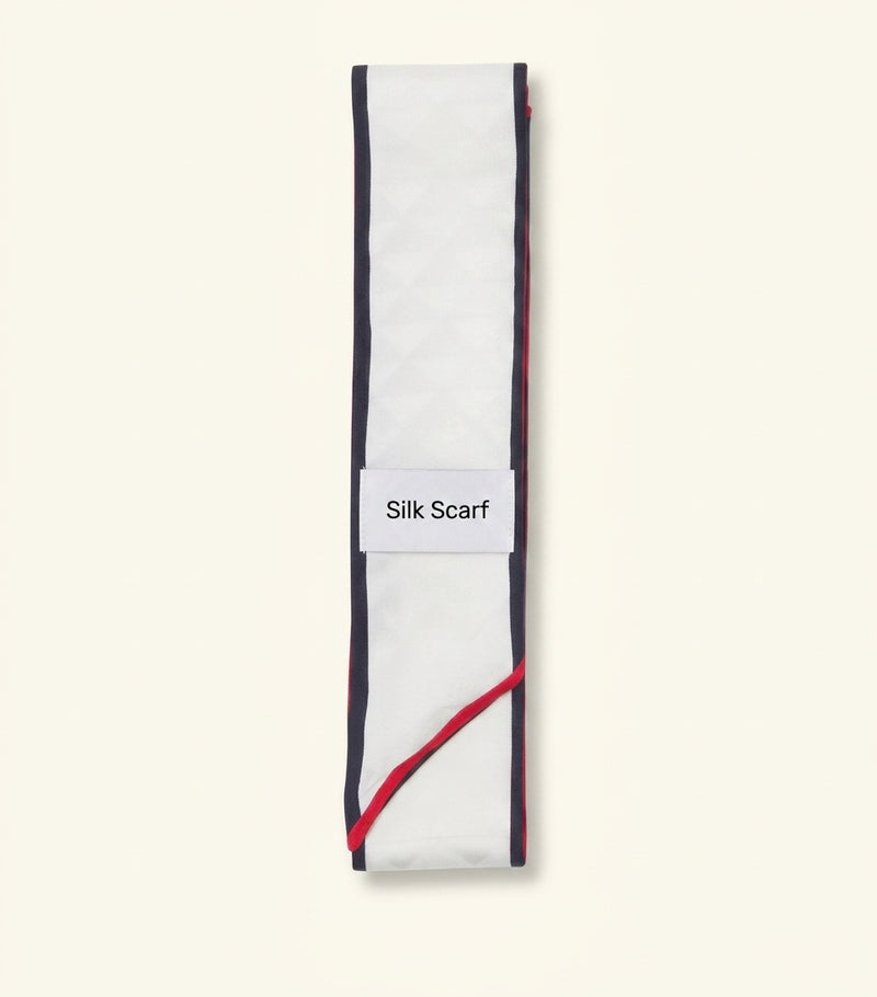 Prada skinny scarf in silk twill, imported from the UK