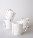 Feldspar fine bone china stripe tea mug set of 4 - British product