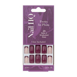 Nail HQ Pretty In Plum square false nails - British product