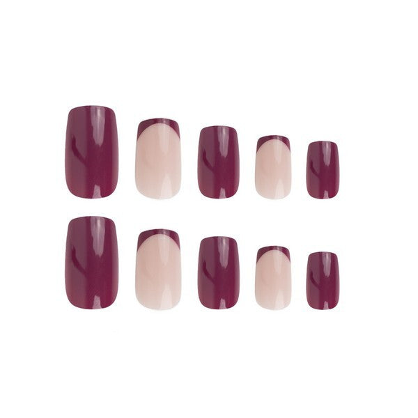 Nail HQ Pretty In Plum square false nails - British product