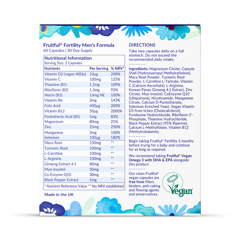 Fruitful Men's Fertility Formula 60 capsules UK version