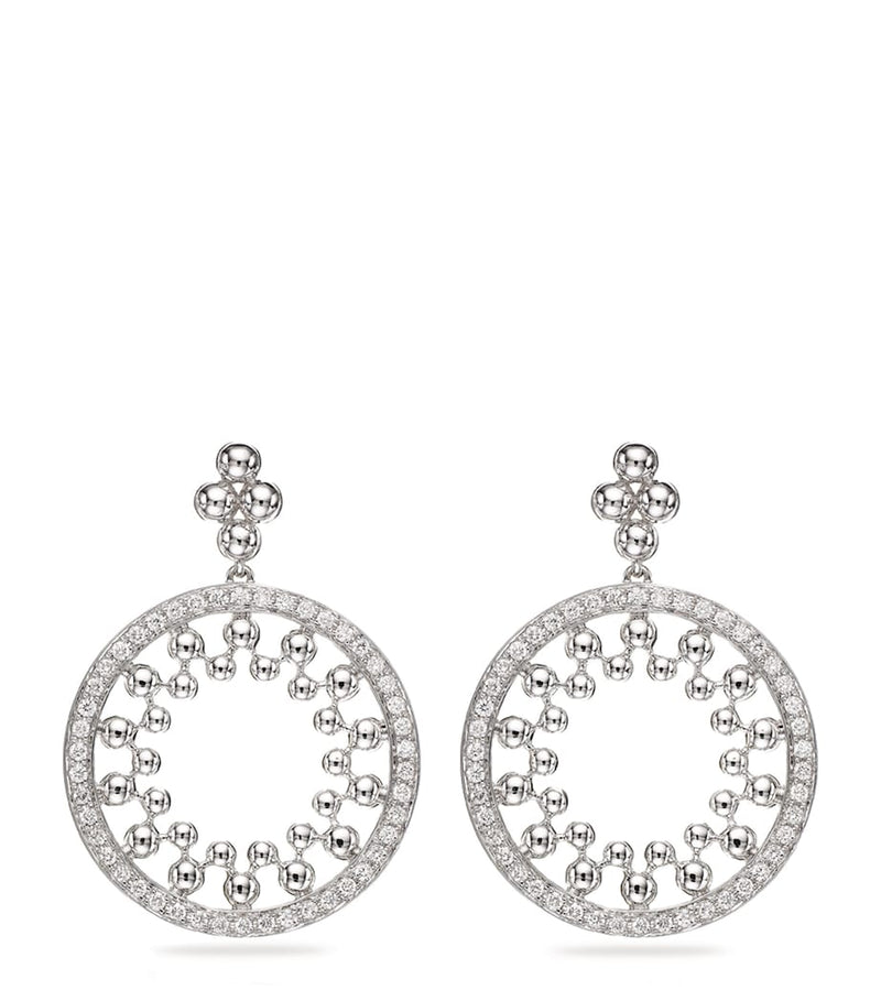Boodles white gold diamond drop earrings, UK version