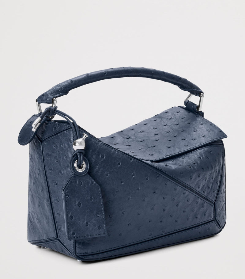 LOEWE Puzzle handbag small ostrich leather, imported from the UK