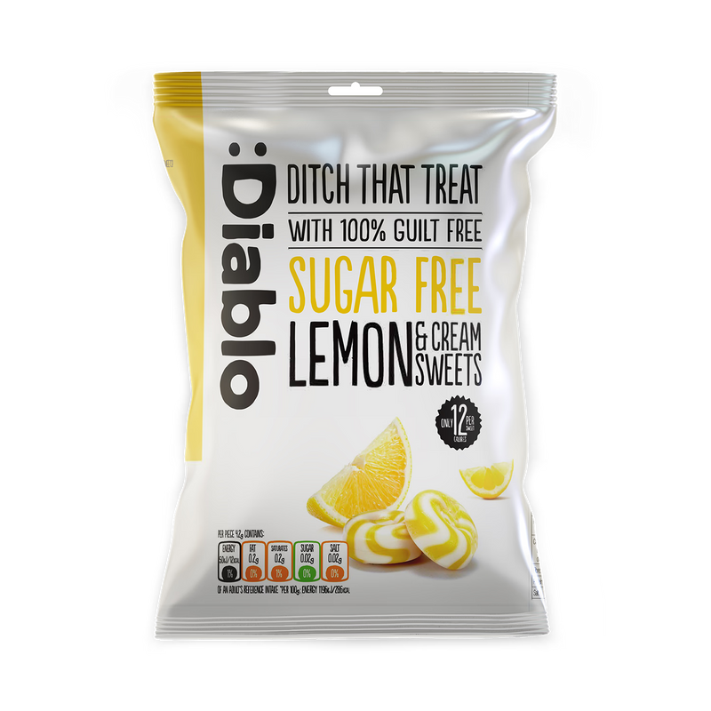 Diablo Sugar Free Lemon Cream Sweets 75g - British product