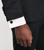 Tateossian black agate cufflinks and stud set (British brand)