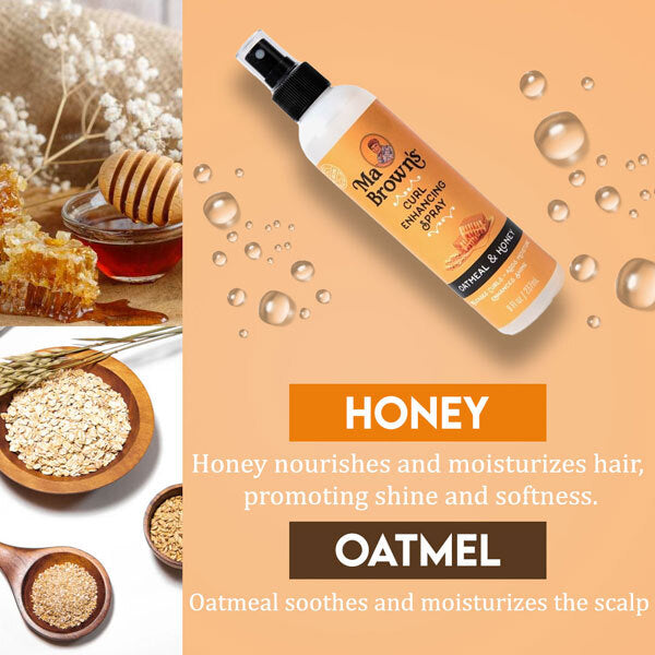 Ma Brown's honey oat spray 8oz curl enhancer, imported from the UK