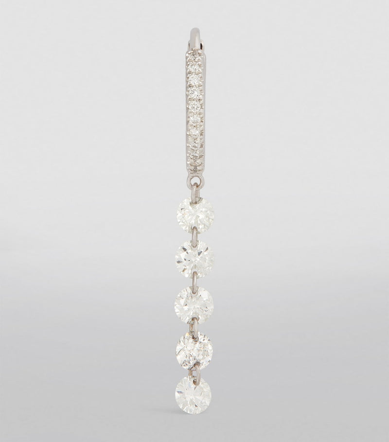 Persée white gold diamond hoop earring, imported from the UK