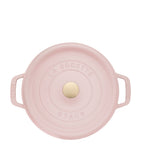 Staub round cocotte 24cm rosy pink - British product
