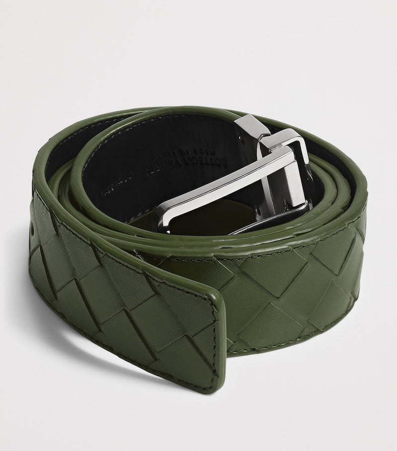 Bottega Veneta reversible belt Intrecciato weave calfskin leather - British product
