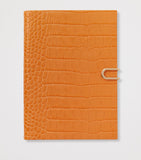 Smythson Mara leather croc-embossed notebook 20cm, imported from the UK