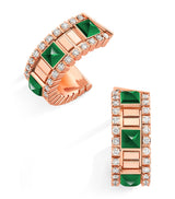 Harrods MARLI New York Mini Rose Gold Diamond and Agate Life Hoop Earrings- Buy online at McGrocer