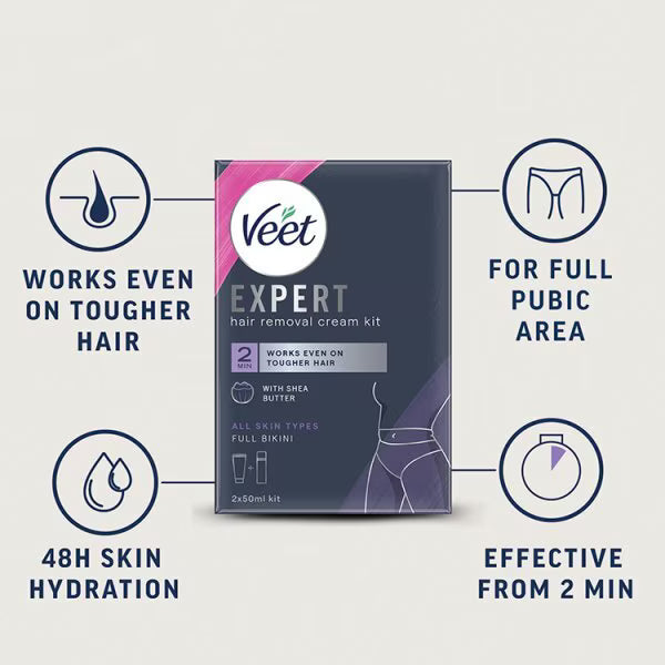 Veet Expert hair removal cream for bikini areas 50ml (British brand)