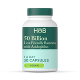 Holland & Barrett Holland & Barrett Friendly Bacteria 50 Billion Digestive Probiotic 30 Capsules- Buy online at McGrocer