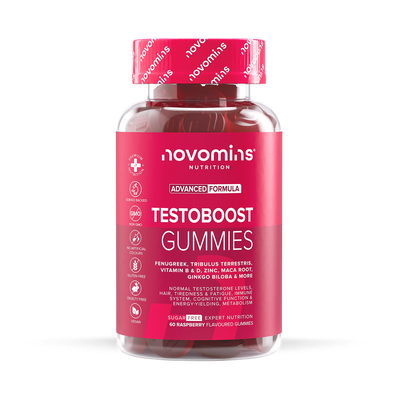 Gommes Novomins Testoboost saveur framboise 60 pièces