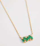 Suzanne Kalan emerald and diamond pendant necklace, imported from the UK
