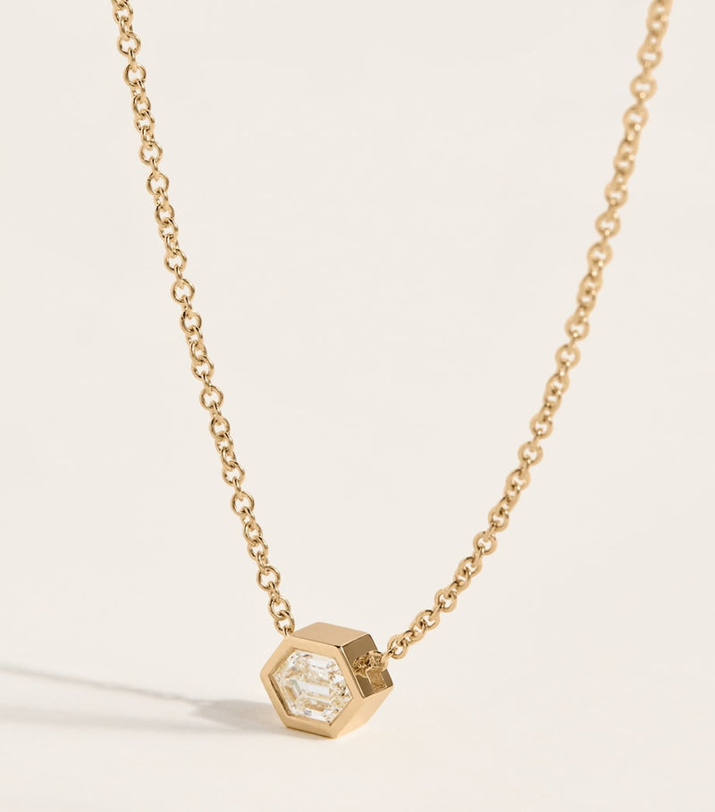 Azlee Trace Necklace yellow gold diamond 18kt, UK version