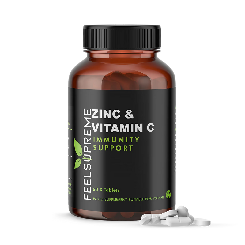 Zinc Vitamin C supplement tablets 60 count, UK version