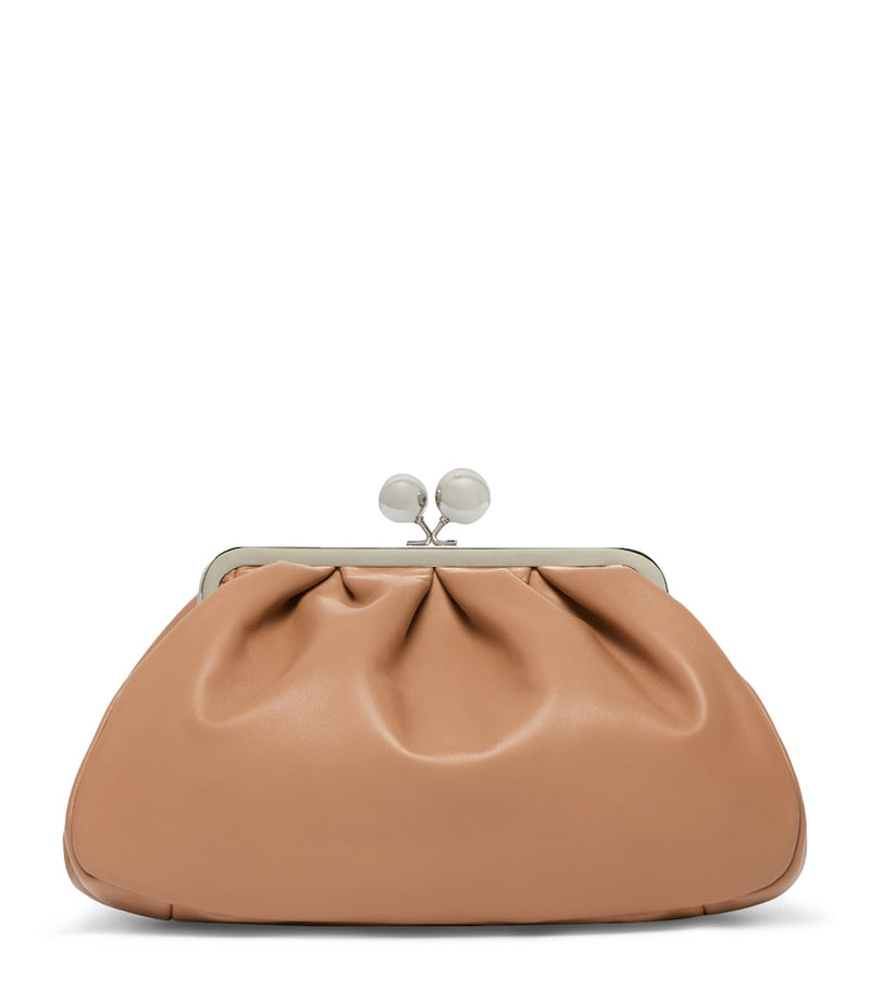 Weekend Max Mara medium Pasticcino leather clutch bag - British product